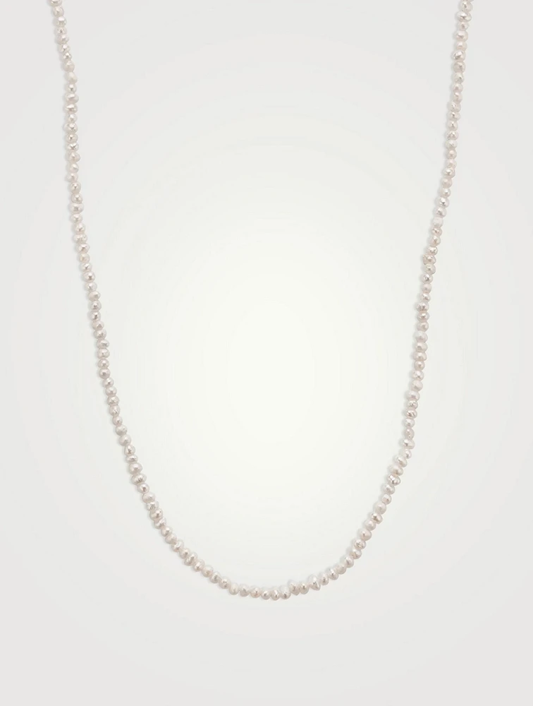 14K Gold Micro Pearl Necklace