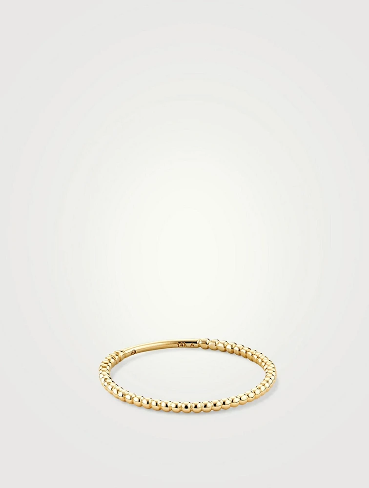 14K Gold Beaded Ring
