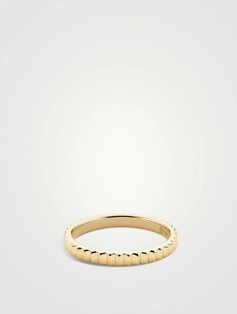 14K Gold Eternity Line Band Ring