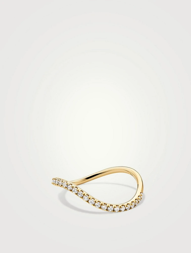 14K Gold Dôme Figure Pavé Diamond Ring