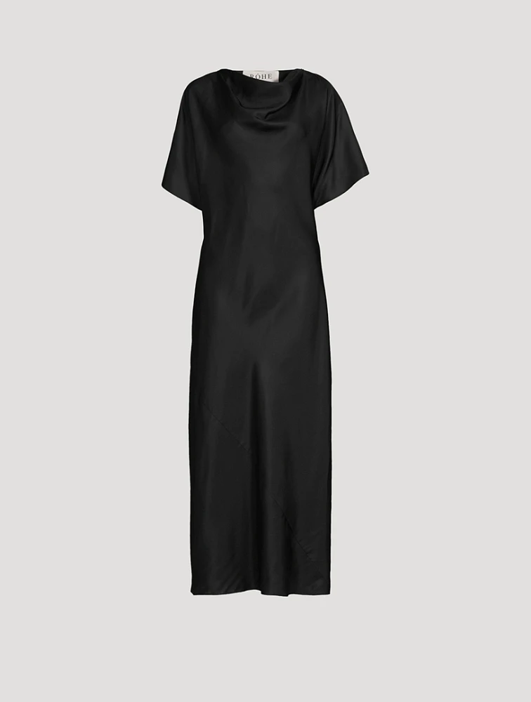 Draped Silk Maxi Dress