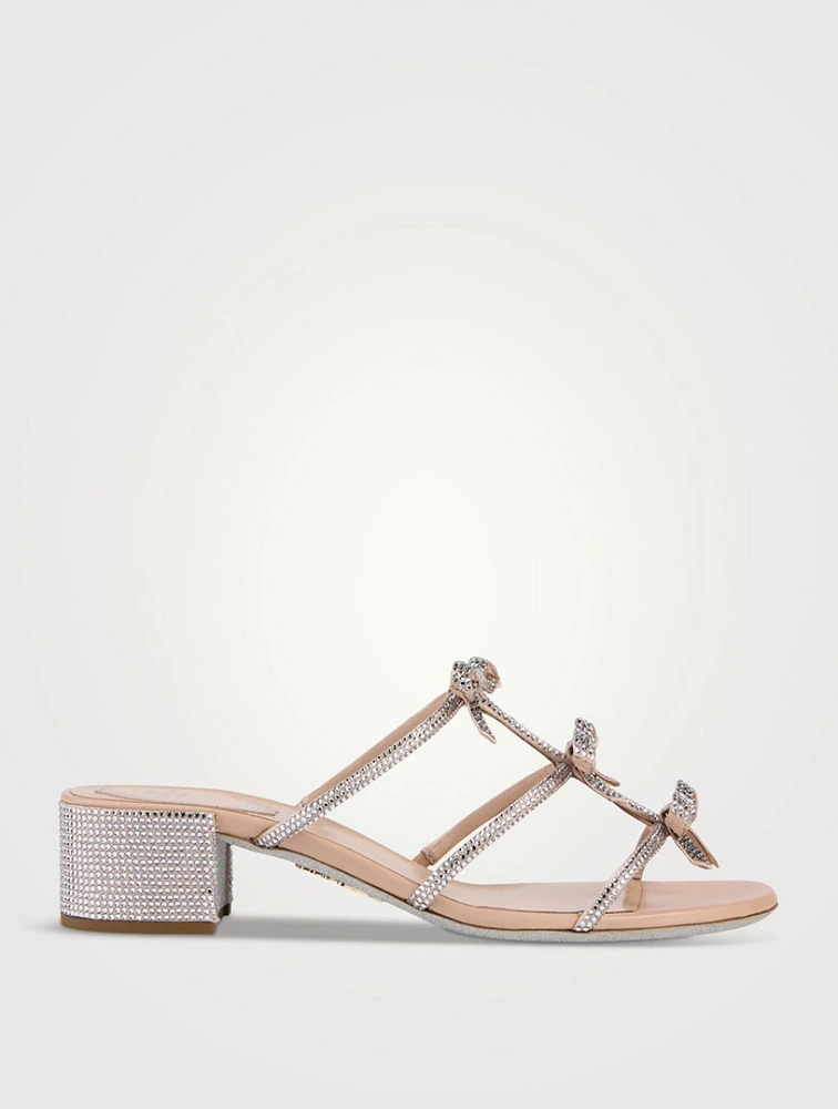 Caterina Crystal Satin Mules