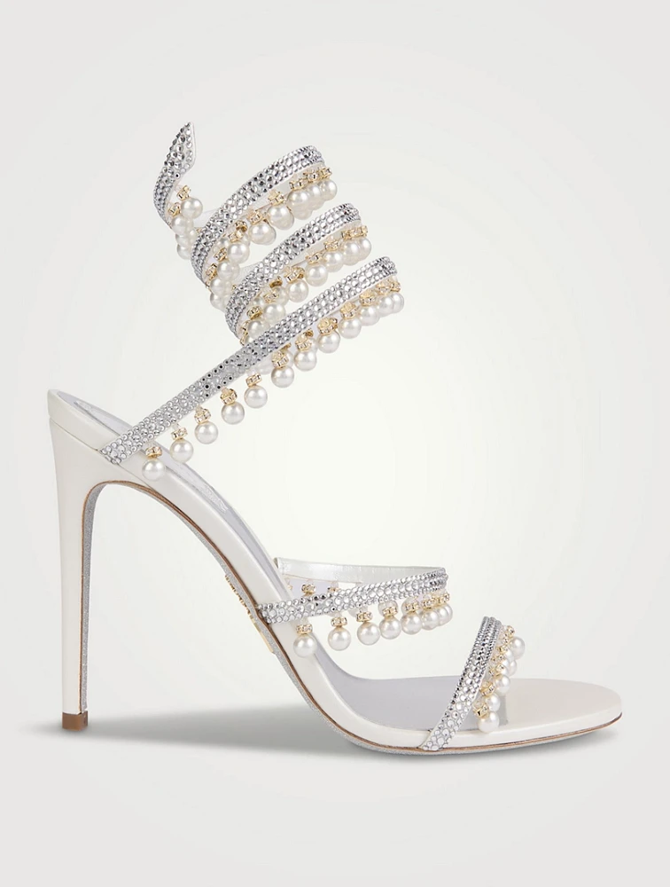 Chandelier Crystal Satin Sandals