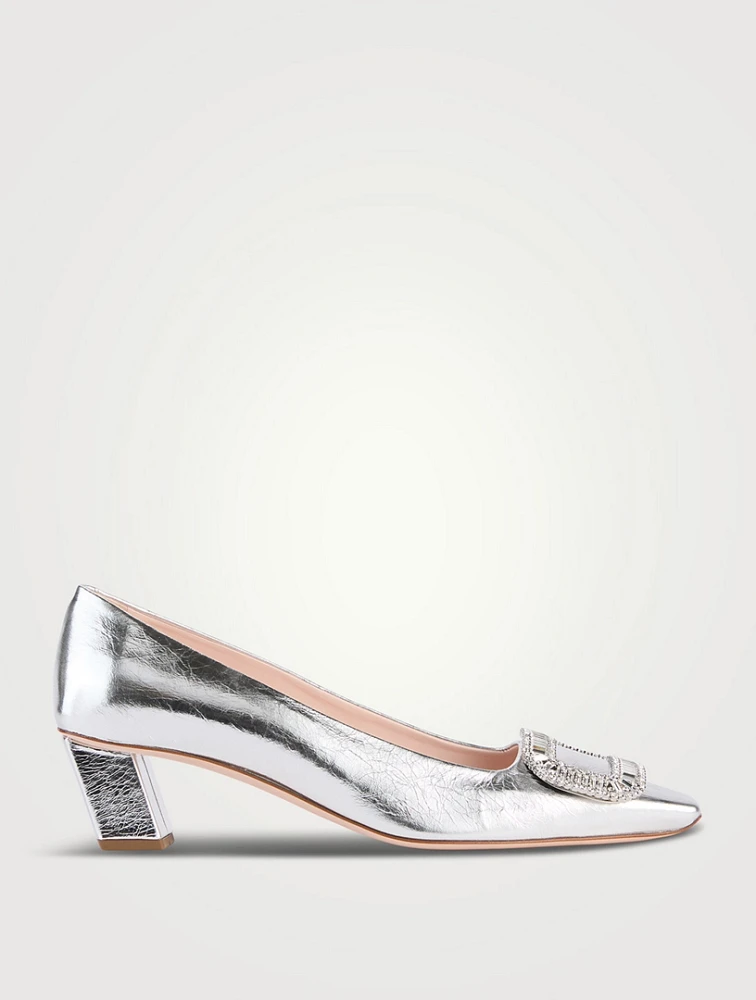 Belle Vivier Metallic Leather Pumps