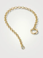 14K Gold Rolo Chain Charm Bracelet