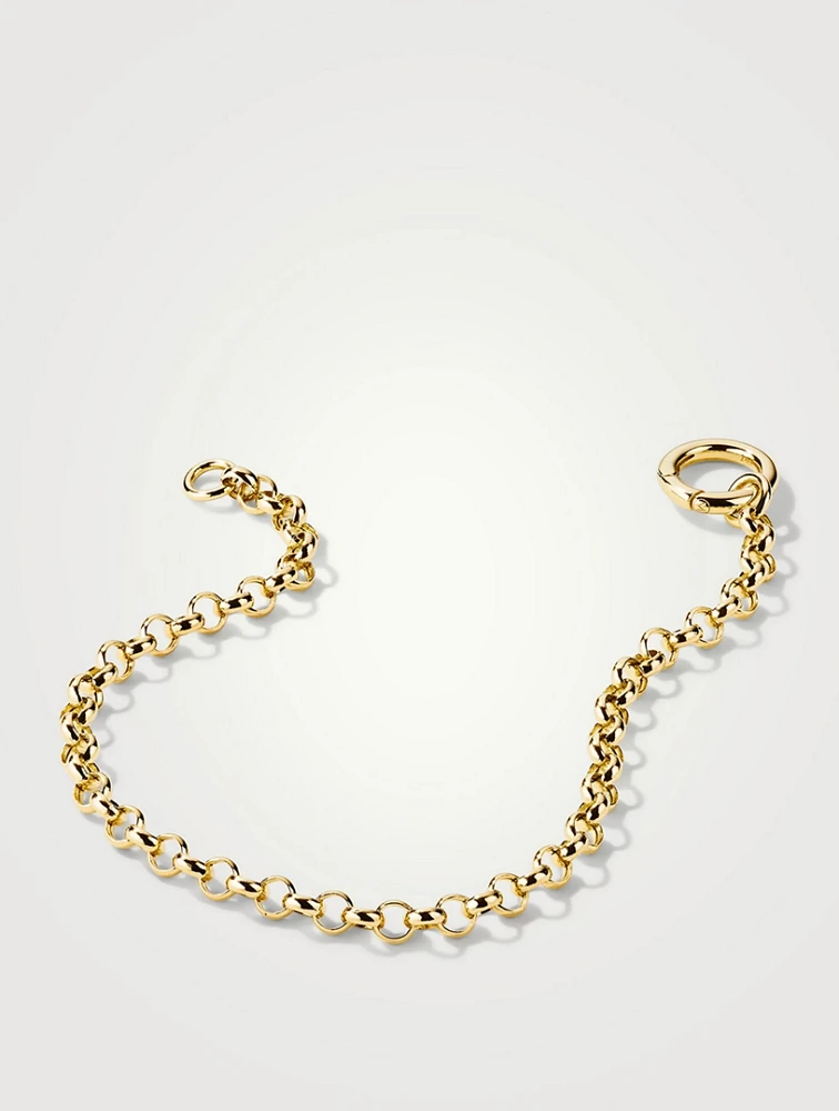 14K Gold Rolo Chain Charm Bracelet