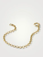14K Gold Rolo Chain Charm Bracelet
