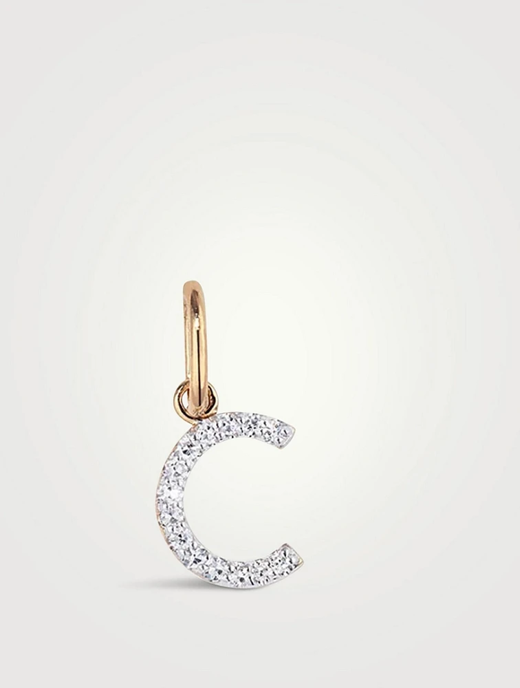 14K Gold Diamond Letter Charm