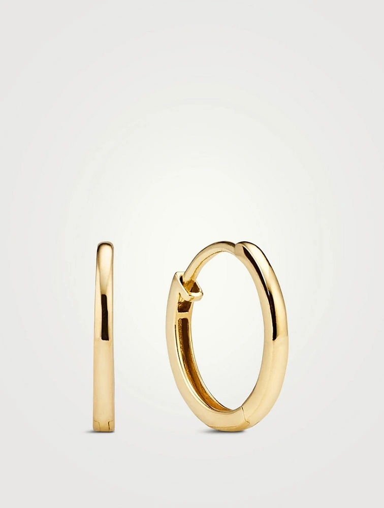 14K Gold Easy Huggie Hoop Earrings