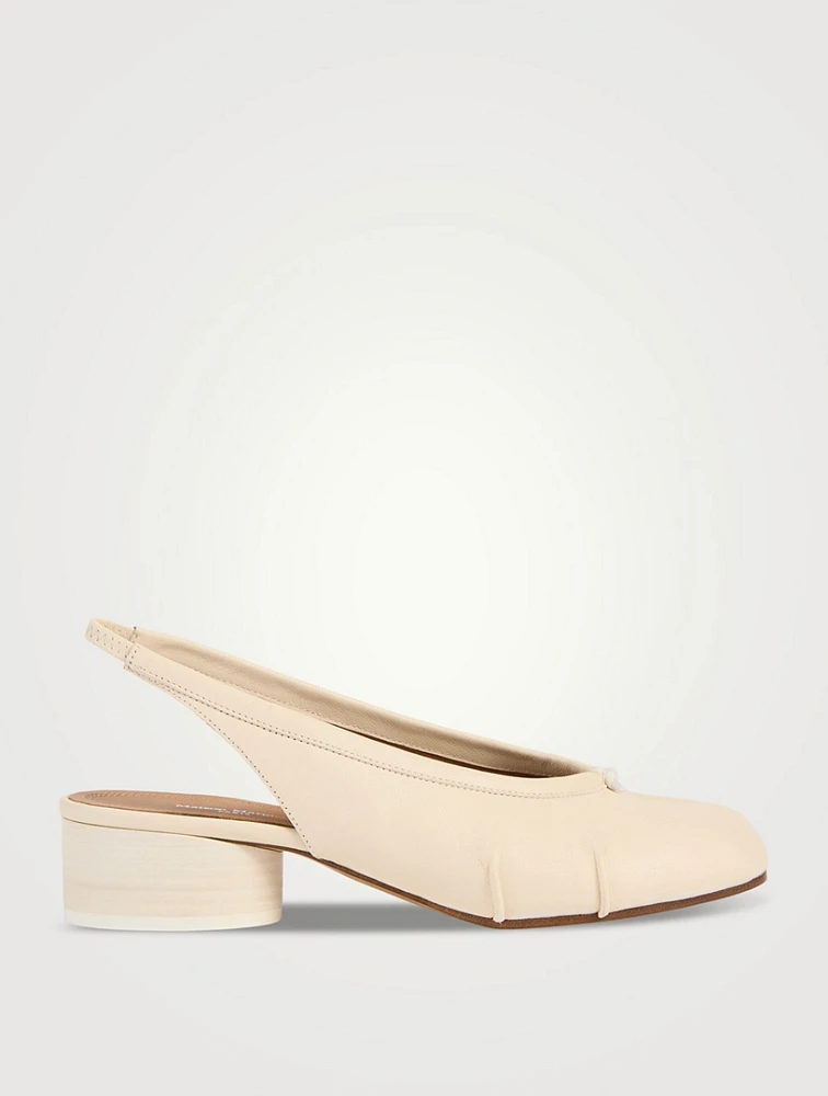 Tabi Leather Slingback Ballerina Pumps