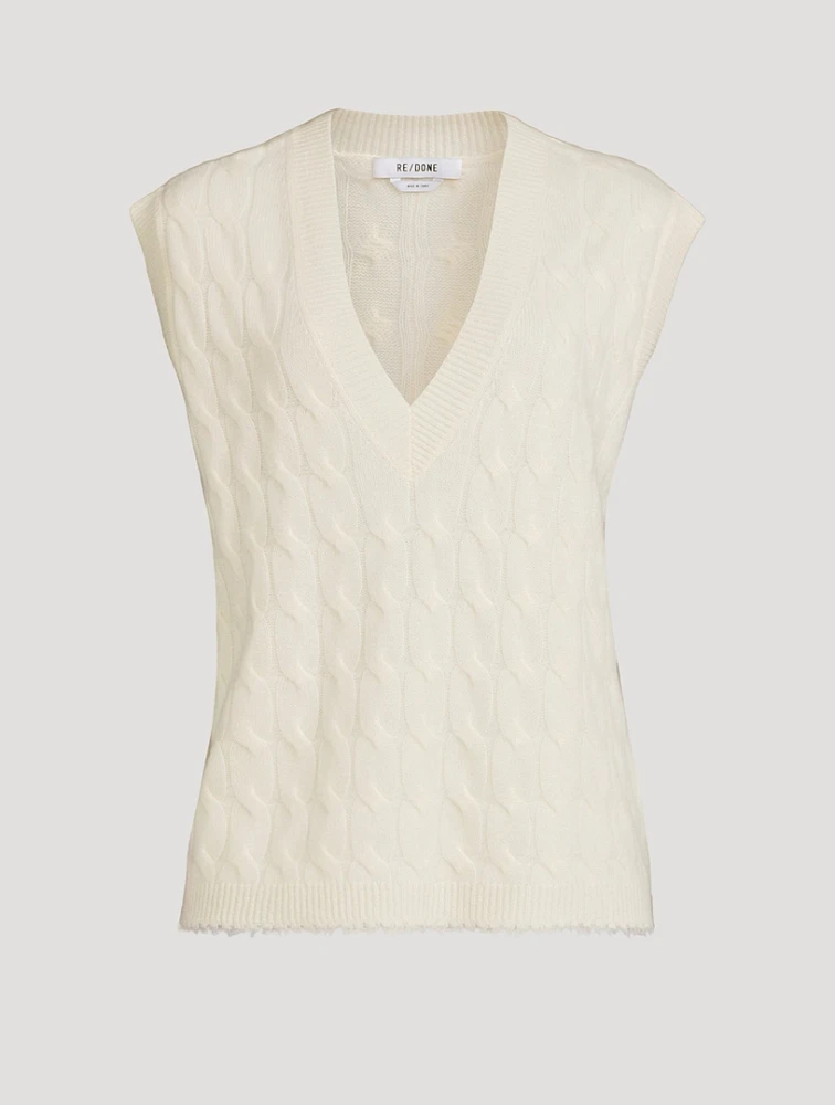 Cable-Knit Cashmere Sweater Vest