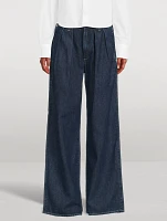 Petra Pleated Wide-Leg Jeans