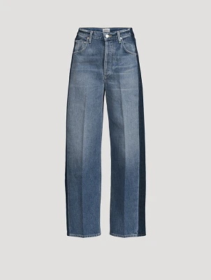 Ayla Baggy Jeans With Tuxedo Stripe
