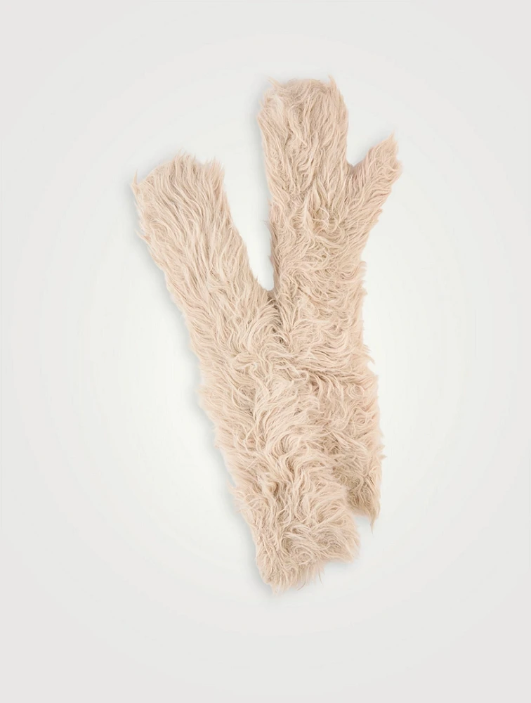 Long Fluffy Mittens