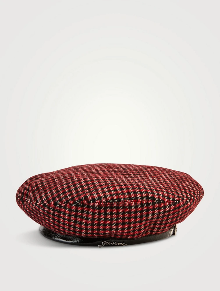 Woven Check Beret