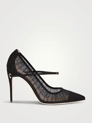 Lorenzo Tulle And Suede Pumps