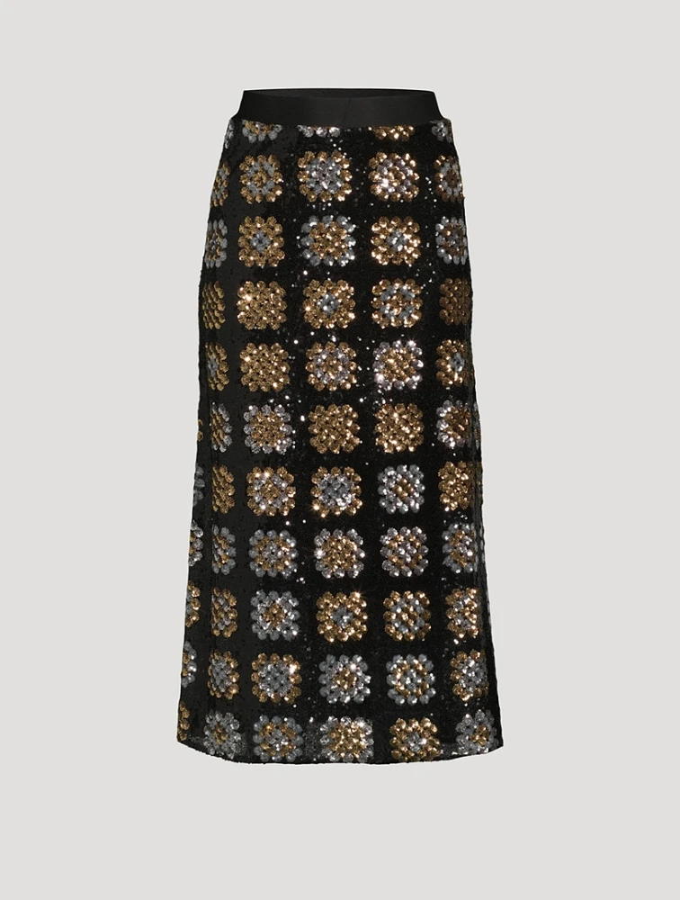 Sequin Midi Skirt