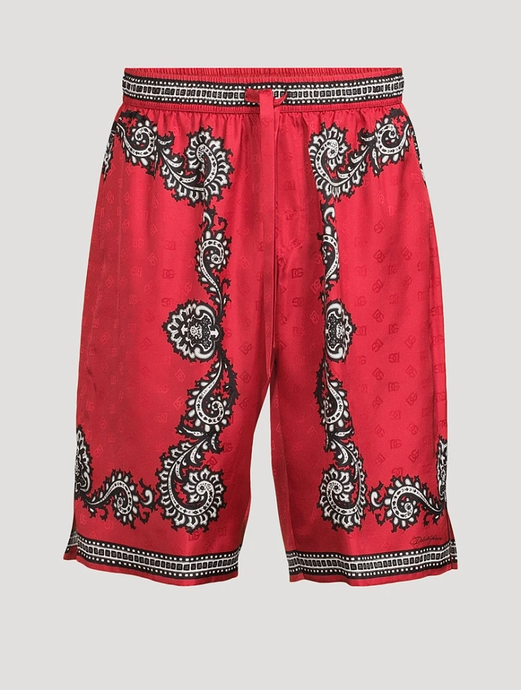 Silk Shorts Bandana Print
