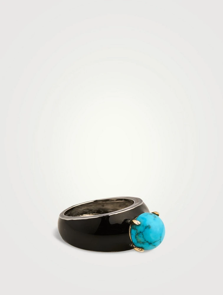 Globe Ring With Turquoise