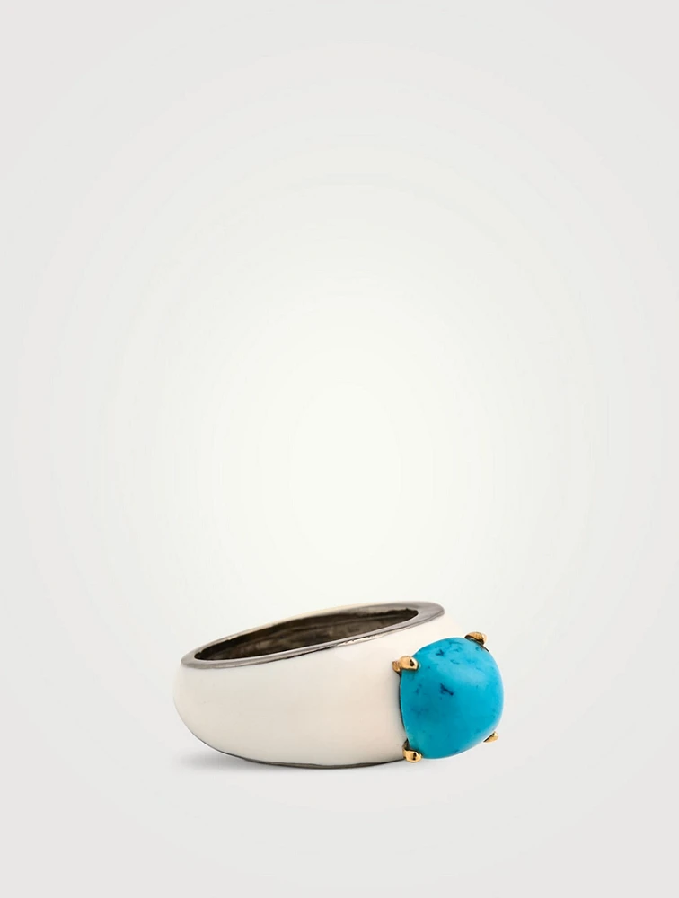 Globe Ring With Turquoise