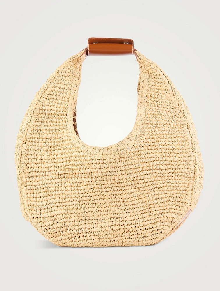 Large Moon Raffia Shoulder Bag