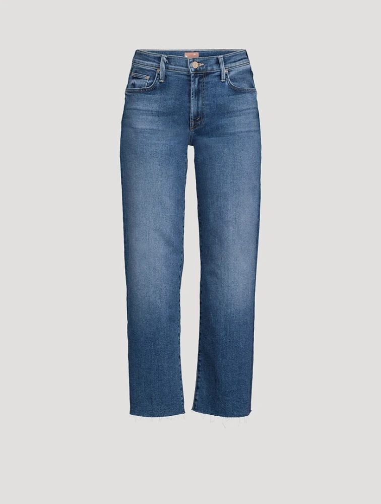 Mid Rambler Zip Ankle Fray Straight-Leg Jeans