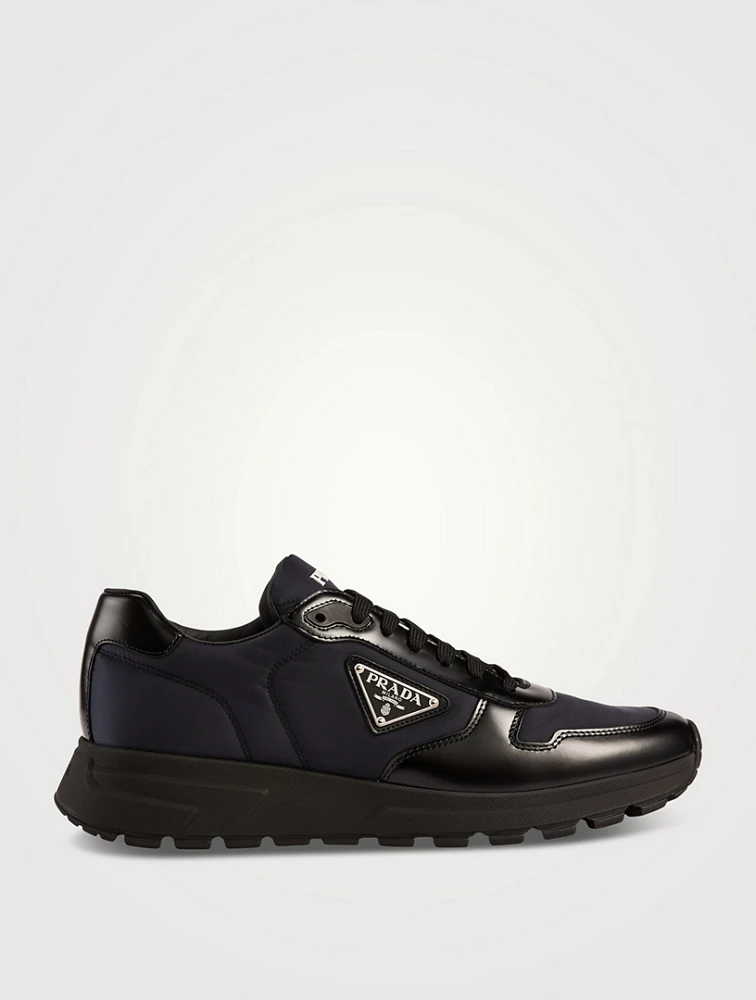Prax Re-Nylon And Leather Sneakers