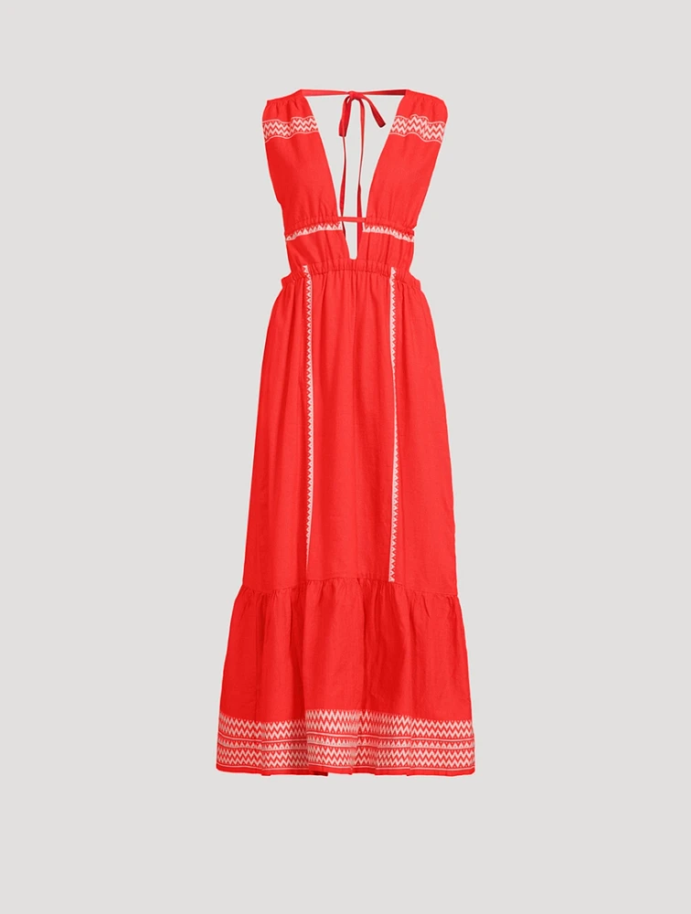 Lelisa Cotton V-Neck Dress