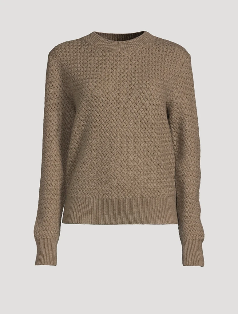 Waffle-Knit Cashmere Sweater