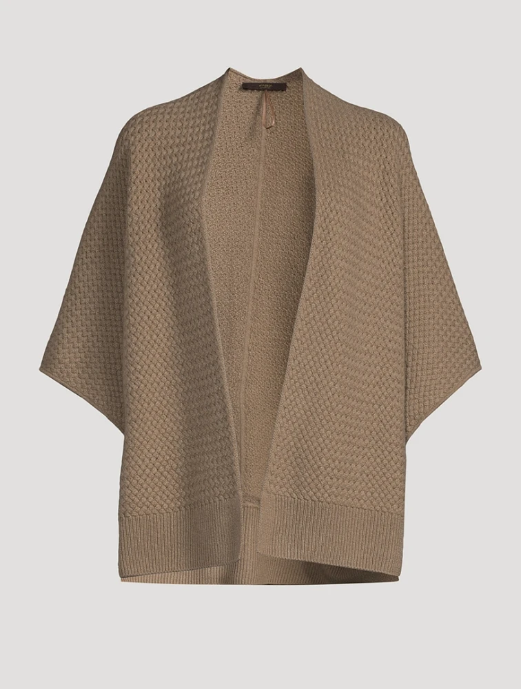 Waffle-Knit Cashmere Cape
