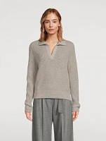 Wool Cashmere Polo Sweater