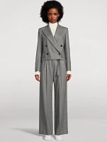 Belted Wide-Leg Wool Trousers