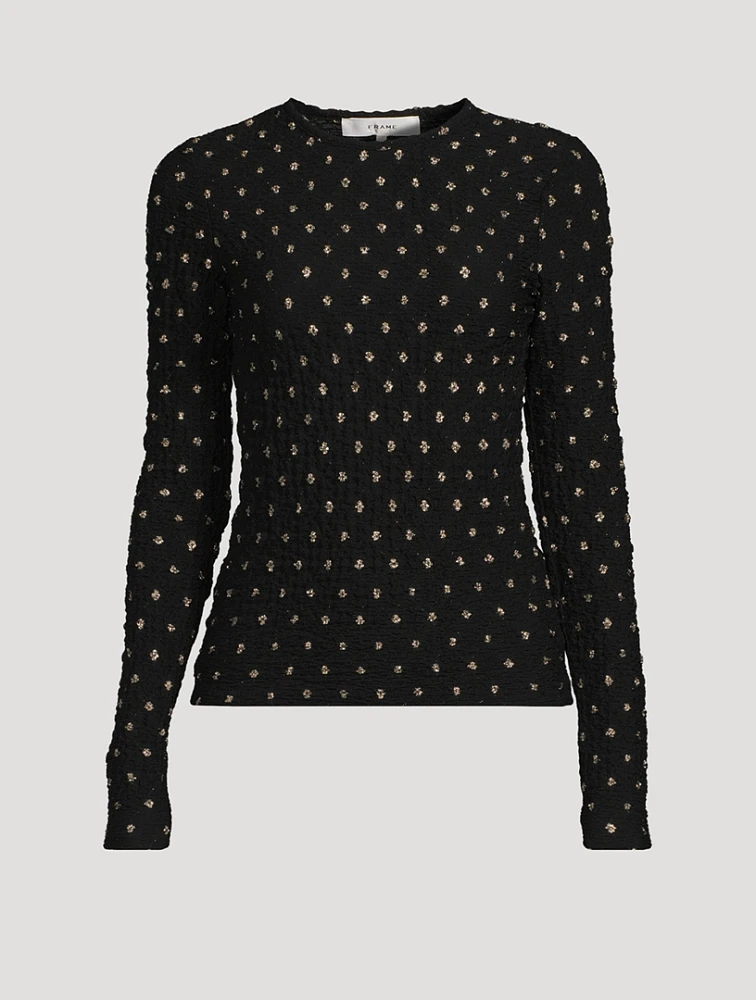 Lurex-Dotted Mesh Top