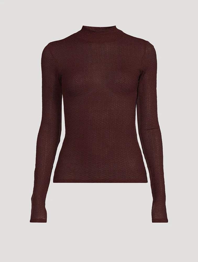 Mesh Mockneck Top