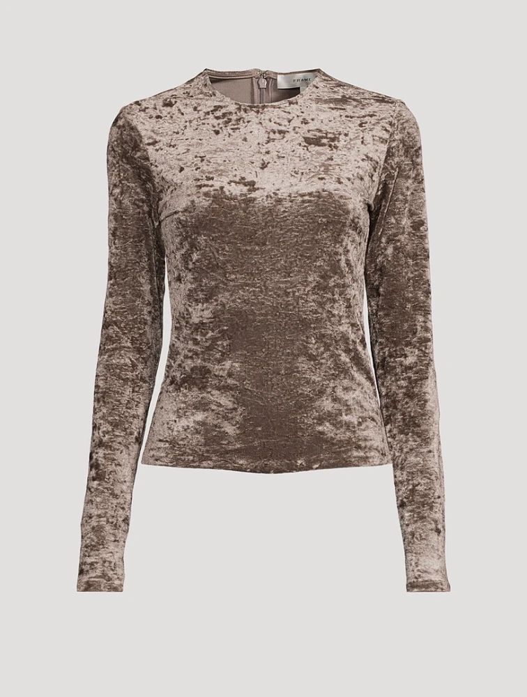 Long-Sleeve Velvet Top