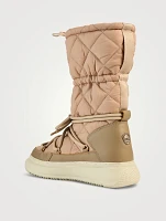 Gravita Quilted Nylon And Leather Puffer Boots