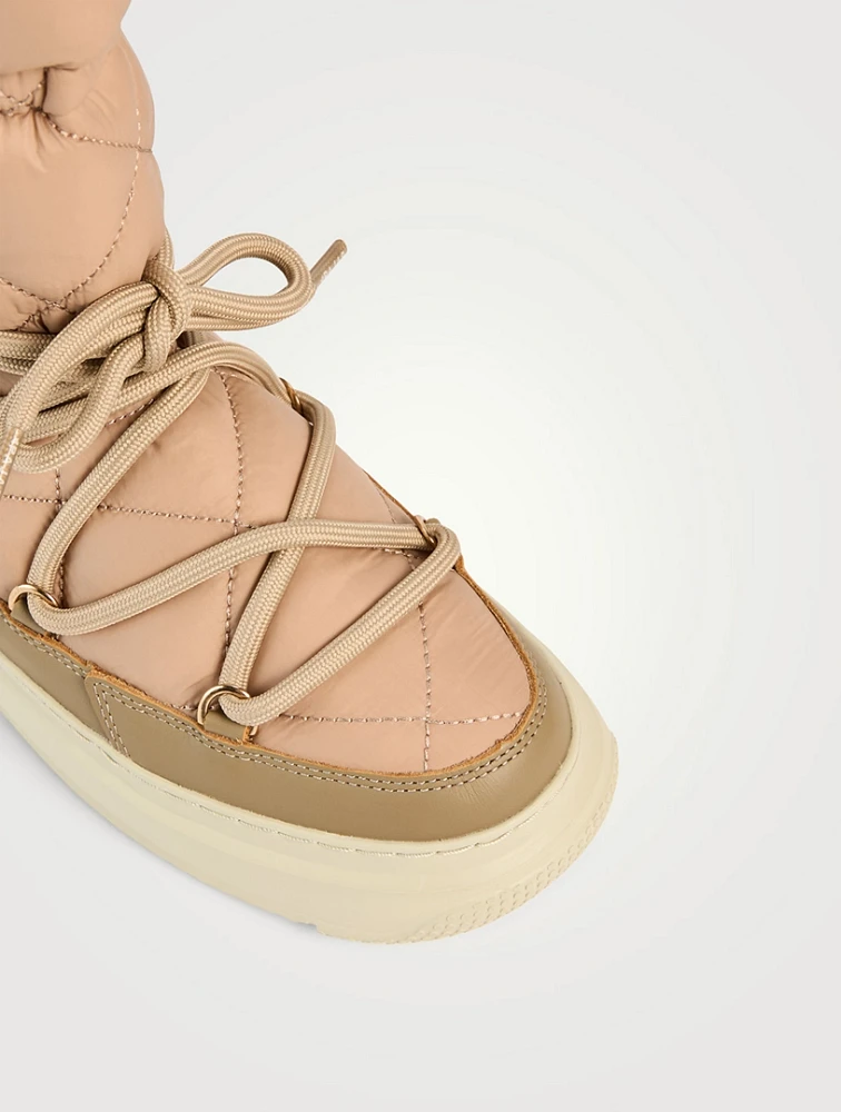 Gravita Quilted Nylon And Leather Puffer Boots