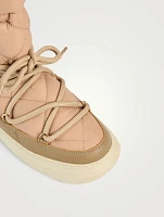 Gravita Quilted Nylon And Leather Puffer Boots