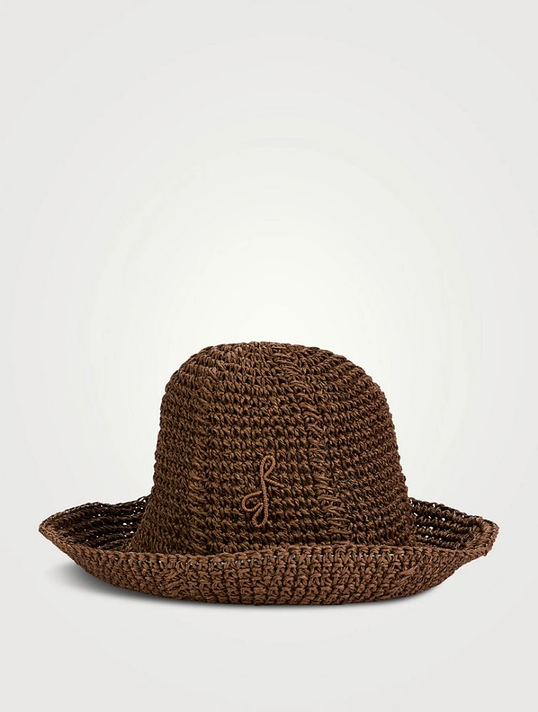 Monogram-Embellished Knitted Bucket Hat