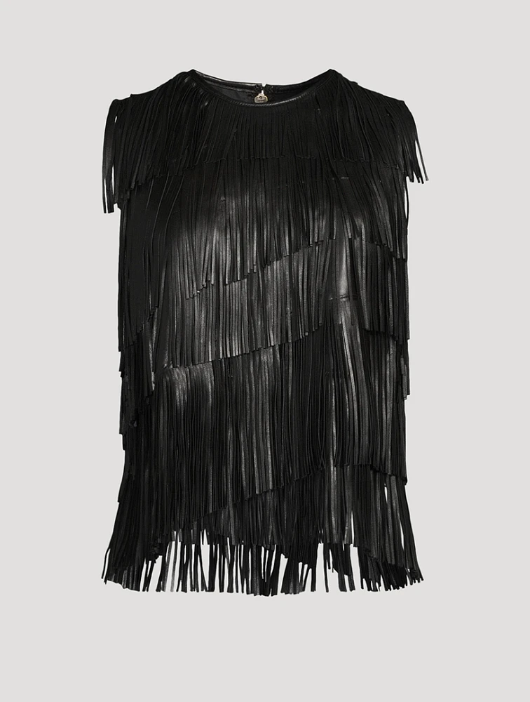 Leonie Leather Sleeveless Top