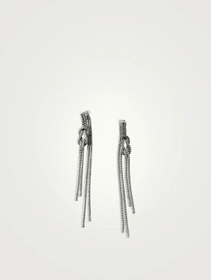 Love Knot Silver Drop Earrings