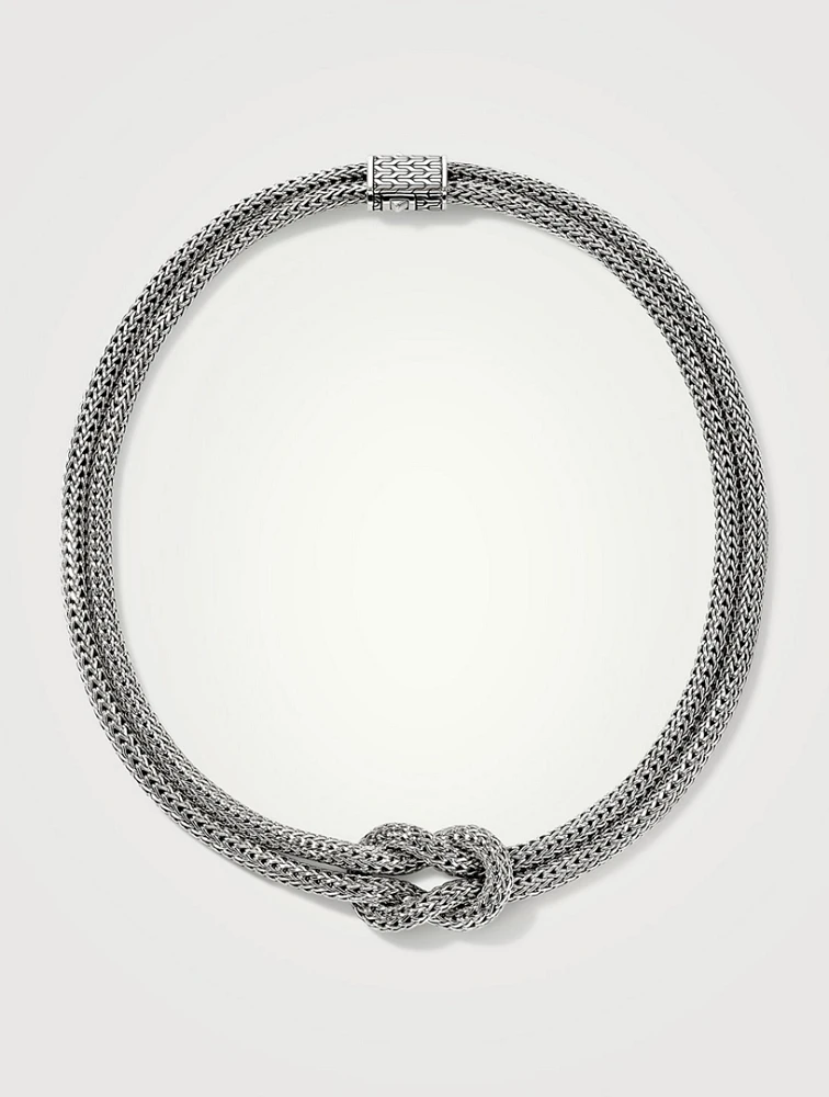 Love Knot Silver 5mm Extra Small Double Chain Necklace