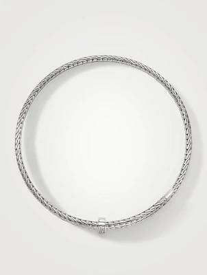 Spear Silver Flex Choker Necklace Pavé Diamonds