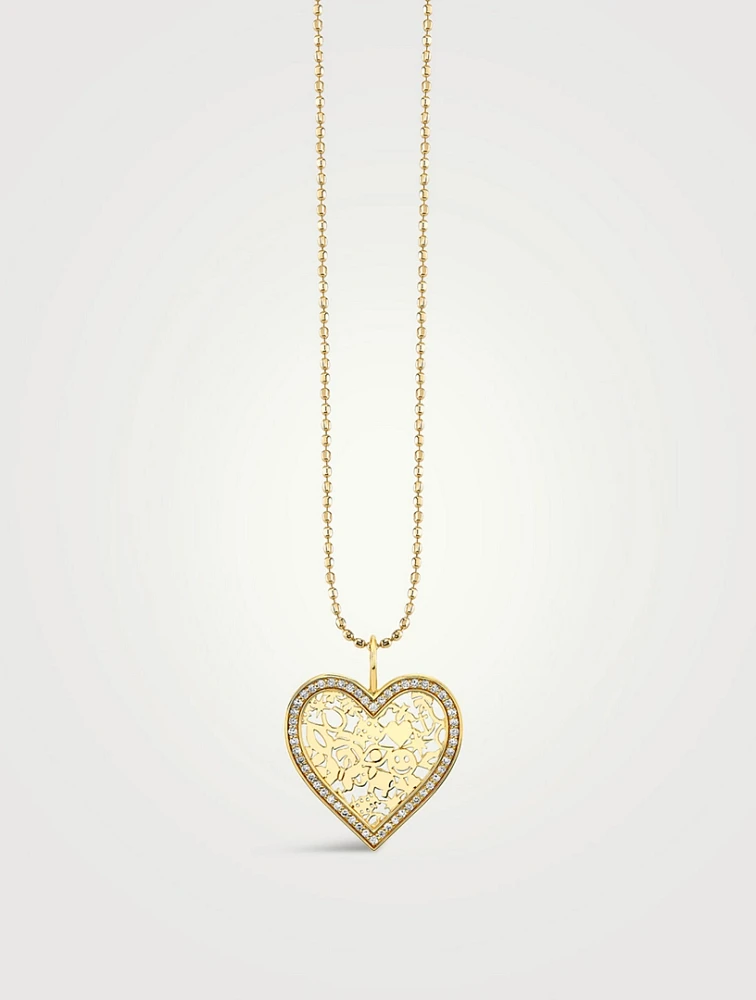 14K Gold Heart Pendant Necklace