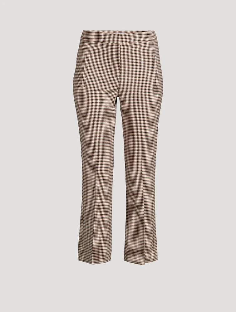 Arte Kick-Flare Trousers Houndstooth Print