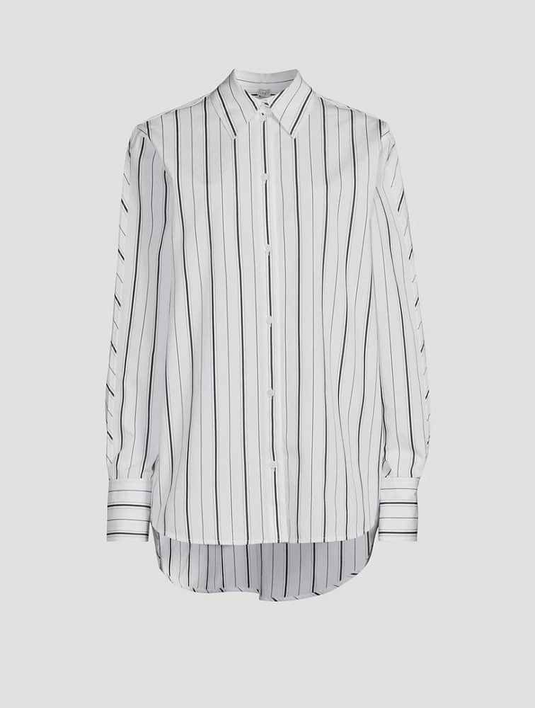 Oversized Poplin Shirt Stripe Print