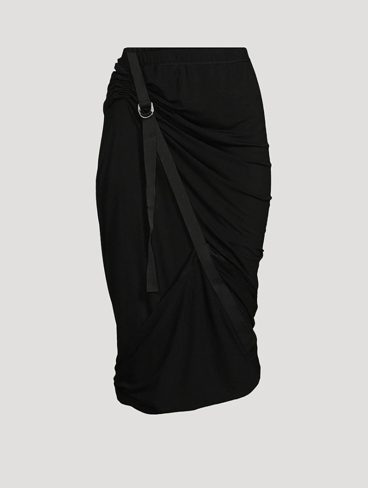 Wind Draped Jersey Midi Skirt