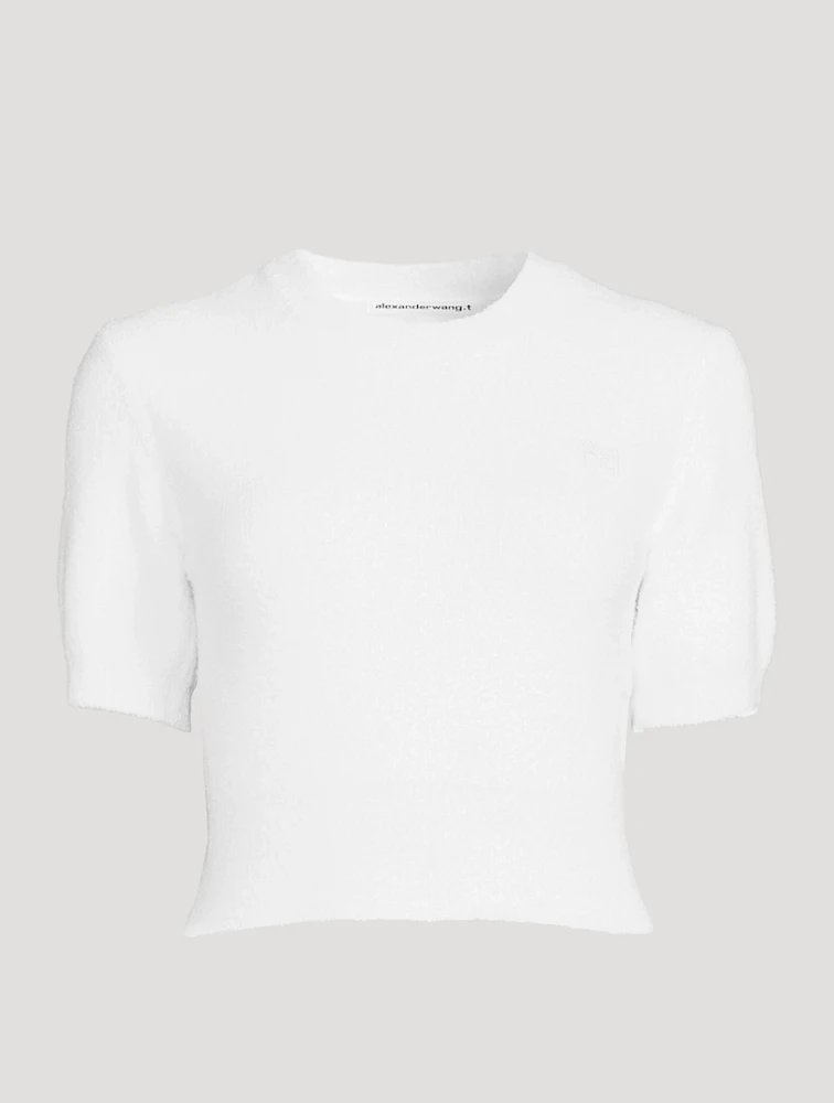 Short-Sleeve Slub Sweater
