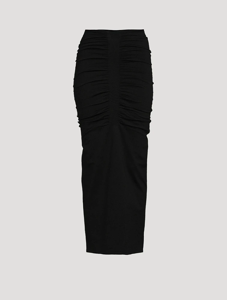 Ruched Jersey Maxi Skirt