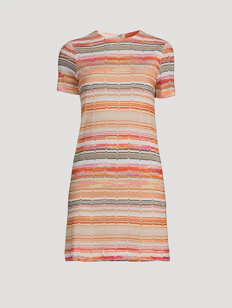 Raschel Mini Dress Zig Zag Print